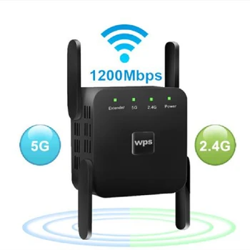 5 Ghz WiFi Усилвател на WiFi ретранслатор 1200 Mbps Wifi удължител на далечни разстояния Безжичен повторител на сигнала на Wi Fi Усилвател 5G 2,4 G