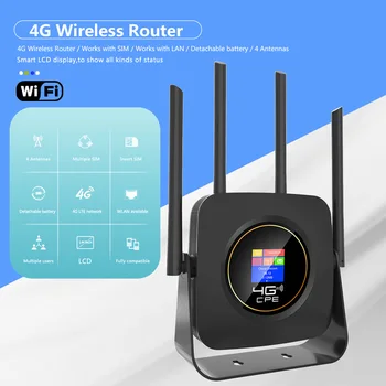 300 Mbit/s 4G Модем Wifi Рутер Със Слот за Сим-карта Домашни Компютри Gateway FDD TDD LTE WCDMA Мрежова Точка за Достъп Wi-Fi Порт lan Rj-45