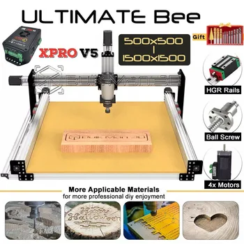 BulkMan 3D Silver ULTIMATE Bee CNC Пълен Комплект, Модернизиран свд Ос 4 DIY Фреза За Дърво Гравьор Безплатна Доставка