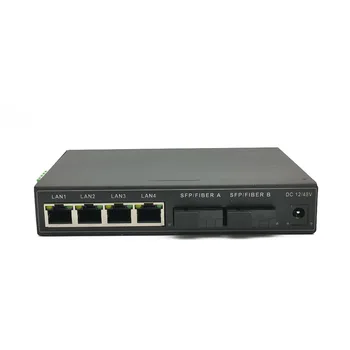 4 порта PoE 10/100/1000 M Мрежова Ethernet промишлен switch poe IEEE 802.3 af оптичен gigabit switch POE