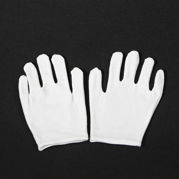 Реквизит за снимки Чифт бели памучни ръкавици Аксесоари за цех за Метални, стъклени декорации Защита от пръстови отпечатъци замърсяване с прах