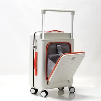 Пътен куфар с отворен заден капак, количка за ръчен багаж, ръчен багаж с колела, козметична количка, посадъчен кутия на колела