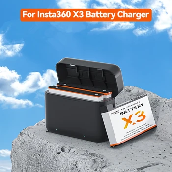 За Insta360 една X3 батерия 1800 ма с led зарядно устройство Dual USB, панорамна екшън-камера 360 за Insta360, X3 батерия, аксесоари