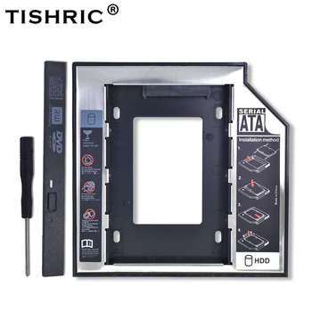 TISHRIC Универсален 2-ри Твърд Диск Caddy 9,5 12,7 мм, SATA 3,0 2,5 Твърд Диск Caddy Адаптер DVD SSD диск За Лаптоп Оптичен Отделение Калъф За твърд диск