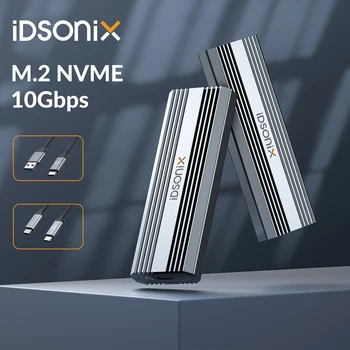 iDsonix Dual Protocols M2 SATA NVMe SSD Калъф, USB 3.0 Type C Външен HD Твърд Диск Калъф NVMe Корпус HDD Кутия за съхранение на Дома