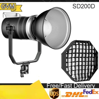GVM SD200D led видеосвет мощност 200 W с софтбоксом, комплект осветление за фото студио с горивото Bluetooth / DMX, непрекъснато изход светлина