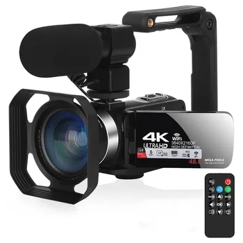 48-мегапикселови камера за видеоблогинга 4K, уеб камера на живо в Youtube WIFI, 18-кратно приближение, градинска цифрова видеокамера, преносим рекордер за блогъри