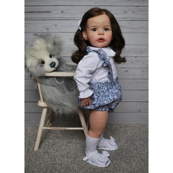 60 см Возрожденный Дете Реалистична Кукла за Момичета Вече Боядисана, Готова Санди Популярна Реалистична Мека На Допир 3D Художествена Кукла