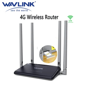 Безжичен рутер WAVLINK N300 4G с четири антени Високоскоростен мобилен рутер с поддръжка на 4G LTE 300 Mbps WiFi рутер със слот за СИМ карта