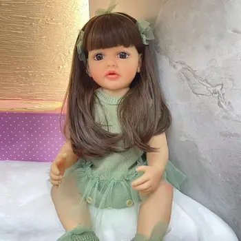 55 см имитативната кукла-реборн, сладка китайска кукла с дълга коса, играчка за всяко семейство, креативен подарък