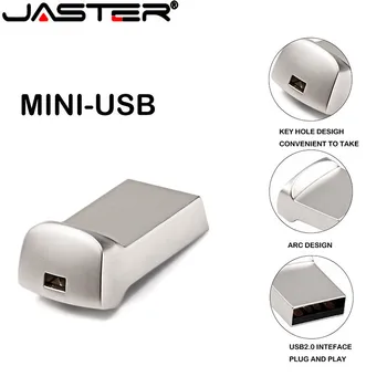 JASTER Metal Pen Drive 2.0 Стик 32 GB USB Флаш памет от 128 GB Cle USB Memory Stick 64 GB 16 GB 8 GB Потребителски лого Безплатна верижка за ключодържател