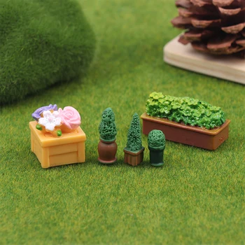 2 бр. куклена къща Малко изкуствено растение, модел стайни растения, имитативната мебели, аксесоари за декор за акредитация на домове, детски играчки