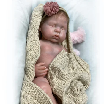 16-цолови меки силиконови кукли Bebé Reborn за цялото тяло, ръчно рисувани, реалистични кукли Reborn De Corpo Silicone Inteiro
