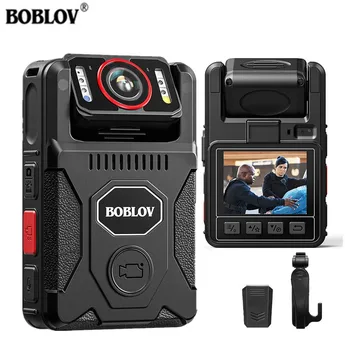 BOBLOV M7 Pro 4K GPS, Камера, монтирана върху корпуса, 128 GB, Видео, Камера със завъртане на 180 °, Батерия 4000 mah за 15 часа запис Bodycam