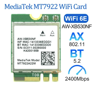 MediaTek Wi-Fi 6E MT7922 Карта за безжична локална мрежа 2.4 G 5G 802.11 AX wifi blutooth 5.2 адаптер за Windows 10 11