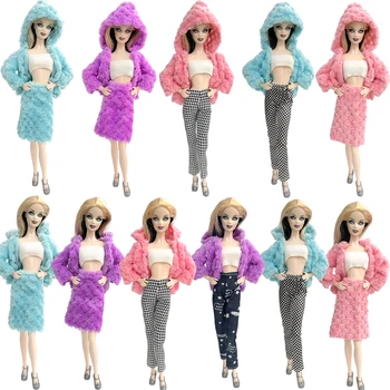 NK 1 комплект модни дрехи за кукли 1/6, модерна пола, палто, риза с качулка, рокли, облекло за кукли Барби, аксесоари JJ