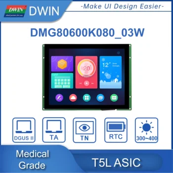 DWIN 8,0 см 800*600/1024*768 Резолюция на 300-700 гнида UART сериен RS232, 485 TFT LCD сензорен медицински дисплейный модул HMI