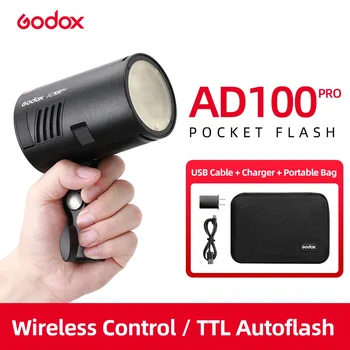 Godox AD100Pro 100Ws TTL 2,4 G HSS 1/8000 s Имат светкавица с една литиева батерия 7,2 В/2600 mah 360 Огнища на пълна мощност 0,01-1,5