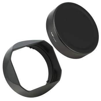 Haoge LH-S245N Байонетная Квадратна Метална сенник за обектив обектив Черен цвят за Sony FE 50 мм F2.5 G FE 24 мм F2.8 G FE 40 мм F2.5 G Сянка на обектива с капак